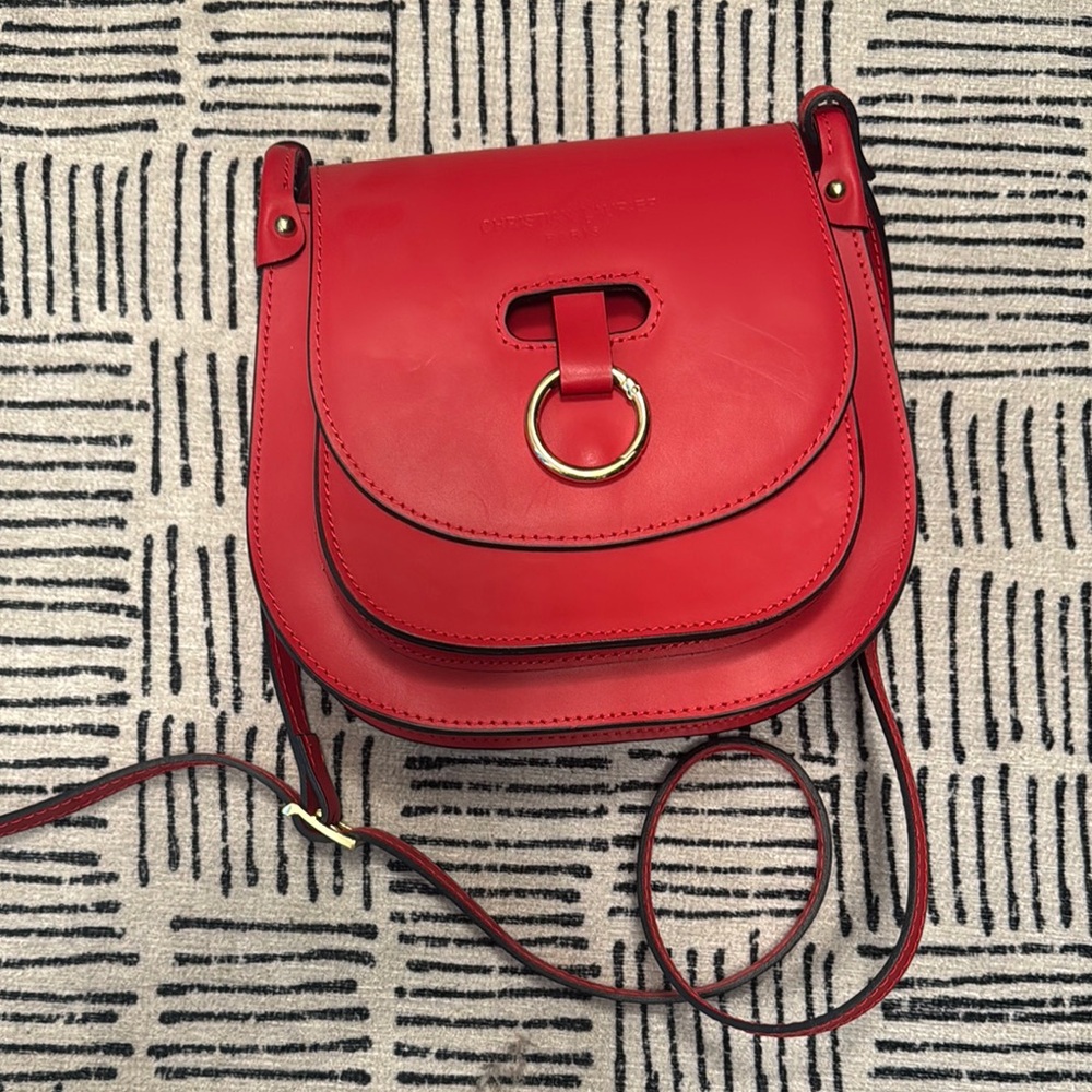 Christian Laurier Red Leather Crossbody Bag